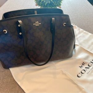 COACH Classic Brown with gold accents and draw string. Dust bag included - EUC